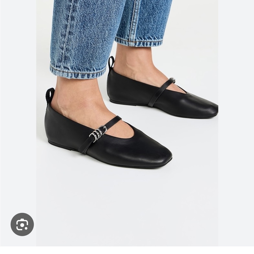 rag & bone spire Black Leather Flats